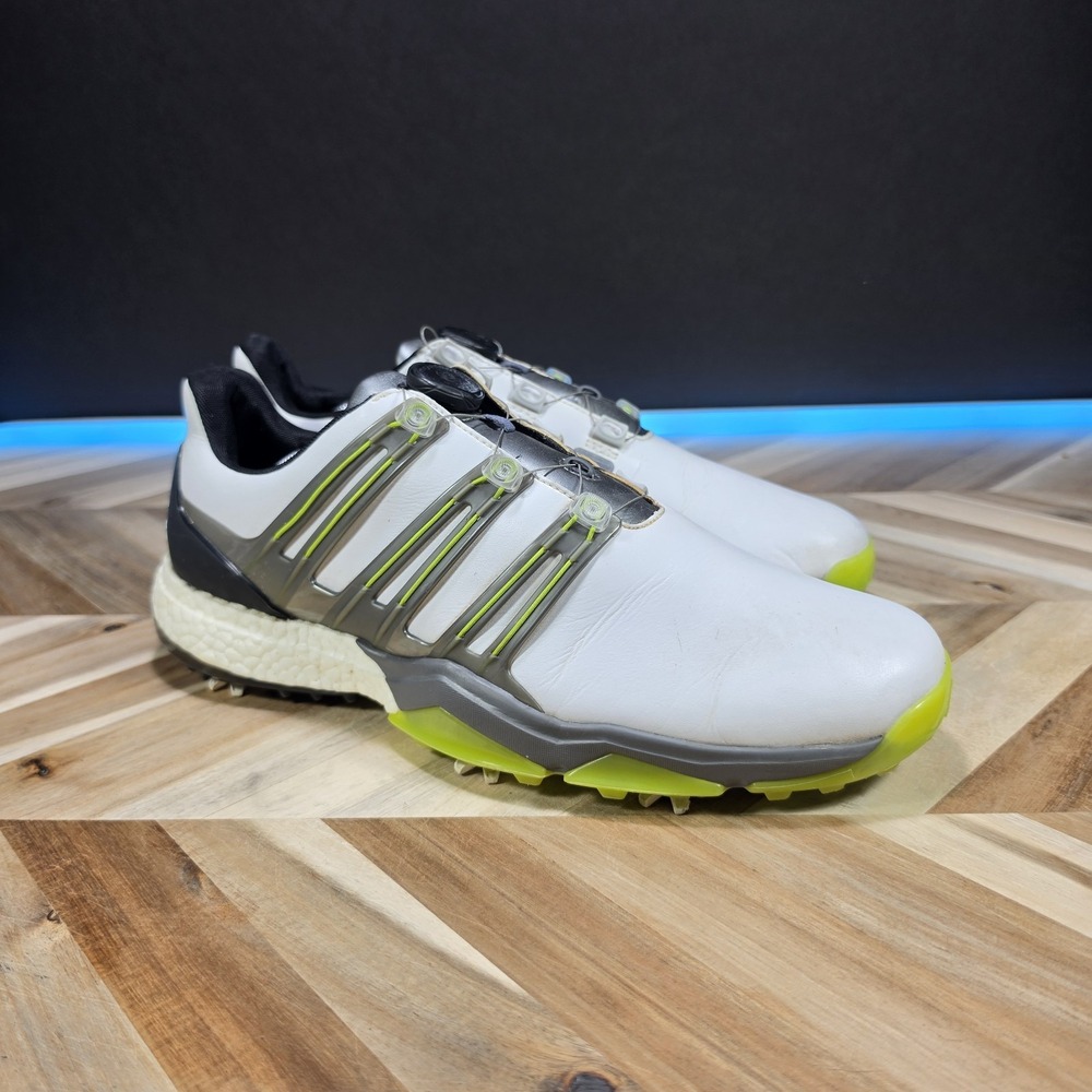 Adidas Tour360 BOA Golf Shoes Mens 12 White Spiked Boost Athletic Q44848